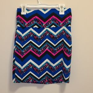 Striped Pink and Blue Pencil Skirt